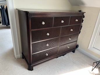 MB/ 9 Drawer Chest Bureau Dresser By Nautica Home, Deep Brown, Textured Drawer Fronts