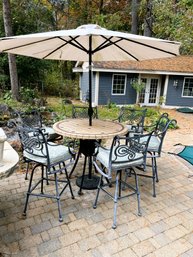 BY/ 15pcs - High Top Outdoor Patio Set With 8ft Umbrella By Cast Classics