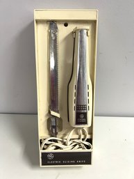 Vintage General Electric Slicing Knife In Caddy Holder