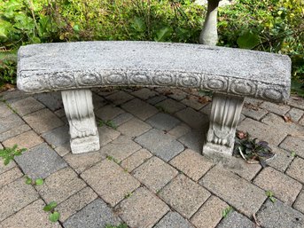 BY/ 3 Piece Outdoor Stone Bench - Supports Have Nice Flower And Scroll Design