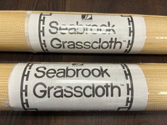 E/ 2 New In Package Rolls Of Pretty Seabrook Grasscloth Wallpaper Pattern #GR338X