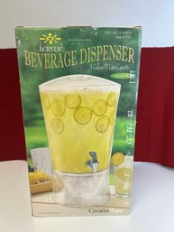 E/ Acrylic 3 Gallon Beverage Dispenser In Original Box By CreativeWare