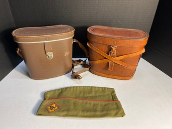 3pcs - Vintage Boy Scout Hat And 2 Sets Binoculars