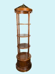 G/ Fabulous Revolving Round Wood Etagere For Display