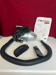 E/ Monster Mini 030 Hand Held Vacuum Cleaner By Euroflex W/ Manual & Attachments