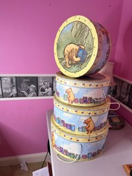 2BB/ 4pcs - Winnie The Pooh Round Nesting Storage Boxes - 'classic Pooh'