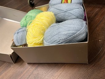 Box Filled With Assorted Yarn