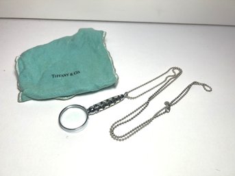 NT/ Tiffany Sterling 925 Magnifying Pendant On Chain In A Tiffany & Co. Blue Bag