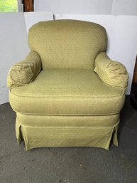 G/ Upholstered Citron And Patterned Swivel Chair - Century Furniture, Hickory NC