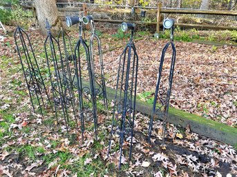 BY/ 8pcs - Wrought Iron Obelisk Garden Stands With Scroll Work