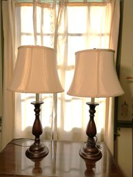 2A/ Pair Of Bronzed Metal Lamps With Shades