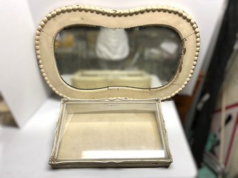 2pcs - Vintage Framed Oval Mirror And Sheffield Display Case