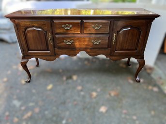 G/ Thomasville Wood Sideboard W/ 2 Drawers, 2 Doors And Brass Handles