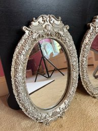 2BB/ 2 Brushed Silver Ornate Decorative Wall Mirrors