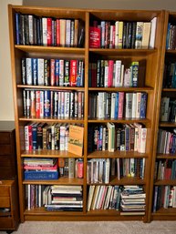 O/ Wood Book Case And 12 Shelves Of Books #3 - Lots Of Tom Clancy, Danielle Steele And More