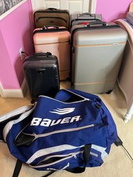 2BB/ 7pc Assorted Luggage Lot - Bauer, Samsonite, Sharper Image, London Fog, Chaps Etc