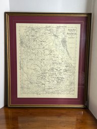 G/ Gold Framed Print: Hunting Map Issued By Myopia Hunt Club