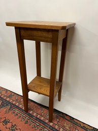 M/ Rustic Wood Plant Stand-accent Table With Open Lower Shelf