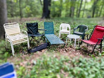 FY/ 10pcs - Mixed Outdoor Seating Etc: Chaise Lounge, Table And Assorted Chairs