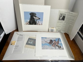 G/ 2 Pcs - Ltd Edition Signed & Numbered Wildlife Stamp And Print Sets