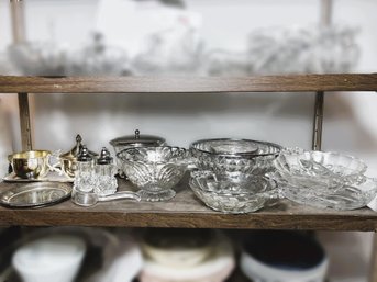B/ 13pcs: Metal - Glass Small Serving Pieces, Silver Overlay Etc.