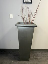 MM/ Tall 42'H Grey Metal Indoor Outdoor Planter #2 Of 3