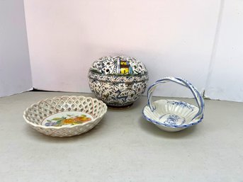 G/ Box 3pcs - Charming Ceramic Pieces - Thailand, Portugal