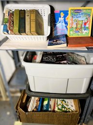 C/ 1box & 2bins - Great Variety Of Children's And Adult Books: Nancy Drew, Cinderella Etc