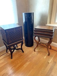 LR/ 3pcs - Decorative Accent Tables - One Resembles A Stack Of Encyclopedias