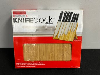 MM/ New In Box Stylish Bamboo Magnetic Knife Dock By Storage Technologies - Container Store