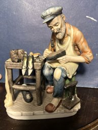 Hand Painted Lefton China Cobbler Figurine With Amazing Detail