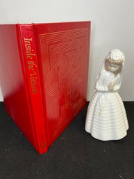 MM/ 2 Pcs Religious - Inside The Vatican Book & Lladro Nao Porcelain First Communion Girl Figurine