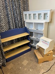 2BC/ 5pcs Floor And Hanging Storage Pieces And Step Stools