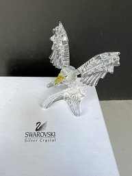 G/ Box - Swarovski Silver Crystal Eagle Figurine In Original Box