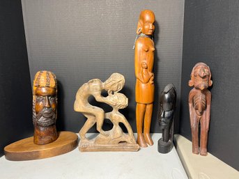 6pcs - Amazing African Carved Figures