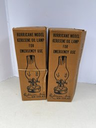 G/ 2boxes - Vintage Hurricane Oil Lamps By Rubicon In Original Boxes