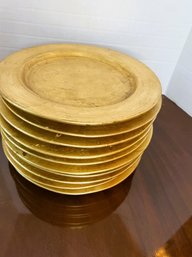 DR/ 10pcs In Cabinet - Gold Colored 12' Round Chargers Made In Italy - Heavy!