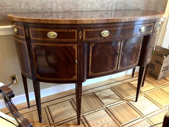 DR/ Gorgeous 6 Leg Wood Sideboard Buffet W Inlaid Detail - Hickory White American Masterpiece Collection