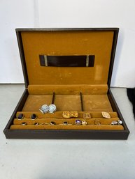 G/ Box - Swank Mens Jewelry Case - Sweden With Assorted Cuff Links