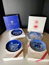 1B/ Box 4pcs - Assorted Porcelain Collector Plates: Royal Copenhagen, Bing & Grondahl Denmark