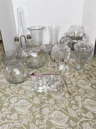 LR/ 15pcs - Glass Vases, Candy Dishes, Waterford Salt/Pepper, Glass Bead Cubes And More