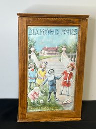 E/ Diamond Dyes Vintage Wood & Tin Retail Display Cabinet