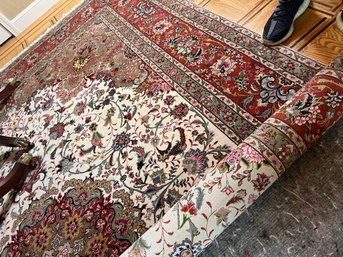 DR/ 2pcs - Gorgeous Oriental Rug - Flower Design & White Fringe On Short Edges