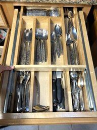 K/ Drawer Of Rogers Bros MCM Flatware & Others: Knork, Cooper Bros Etc