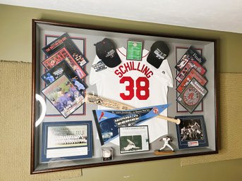 LRE/ Huge 82' Red Sox / Shilling 2004 World Series Champs Memorabilia Shadow Box