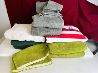 13pcs - Towel Bundle: Martex, Chakir, Crate And Barrel Etc