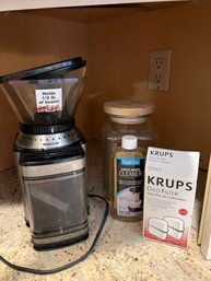 K/ 4 Pc Coffee Bundle - Cuisinart Electric Grinder, Krups Water Filters, Coffee Maker Cleaner, Glass Canister