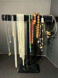 K/ Bag 13pcs - Assorted Costume Jewelry - Necklaces, Chokers, 'Pearls' Etc
