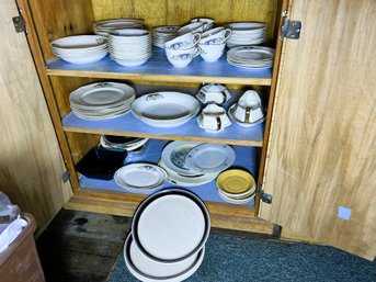 WD/ Cabinet 3shelves - F.C. Co Martha Washington China Dinnerware And Assorted Others