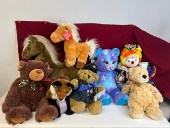 TE/ Box 8pcs - Variety Of Stuffed Animals And Clown: Gund, Great British Teddy Bear Co Etc.